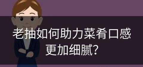 老抽如何助力菜肴口感更加细腻？